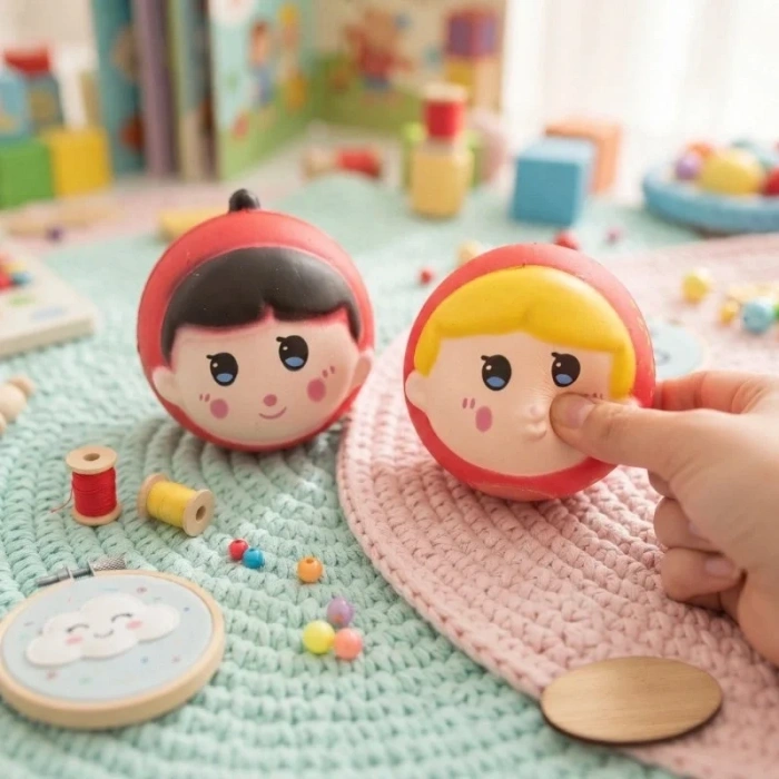 Kırmızı Başlıklı Kız Tasarımlı Squishy - 12li Paket Sevimli Eğlence Figürlü