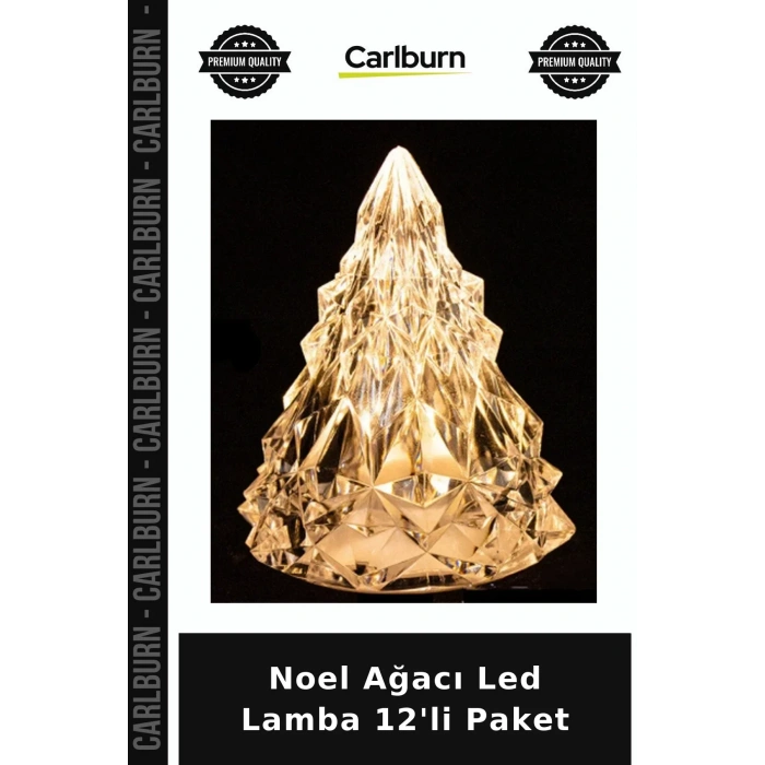 Noel Ağacı Led Lamba 12li Paket Ev Dekoru Işıklı Figür Yılbaşı Lambası
