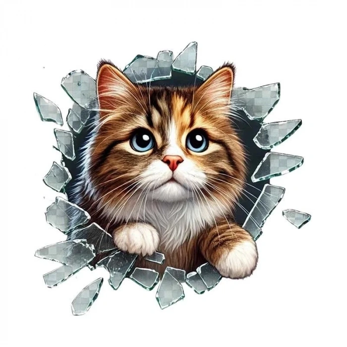 Özel Üretim 3D Kedi Araba Aksesuar Yaratıcı Eğlenceli Fulcar Stray Araç Stickerı