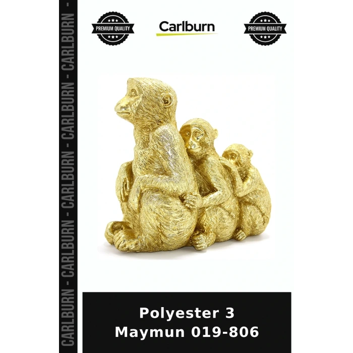 Özel Üretim Dekoratif Ev Aksesuarı Figür Salon Hediyelik Polyester 3 Maymun 019-806