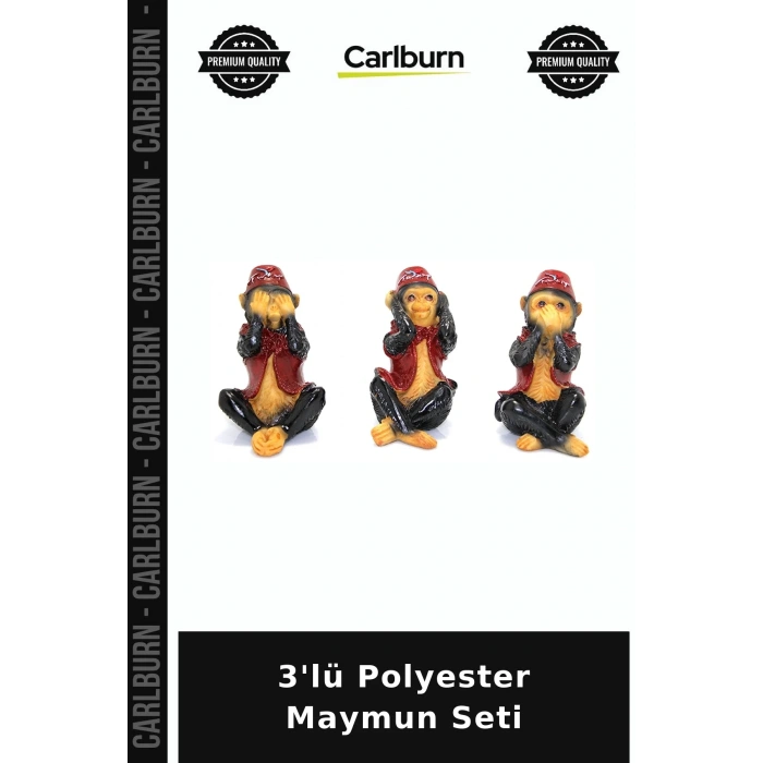 Özel Üretim Dekoratif Ev Aksesuarı Modern Salon Figür 3lü Polyester Maymun Seti