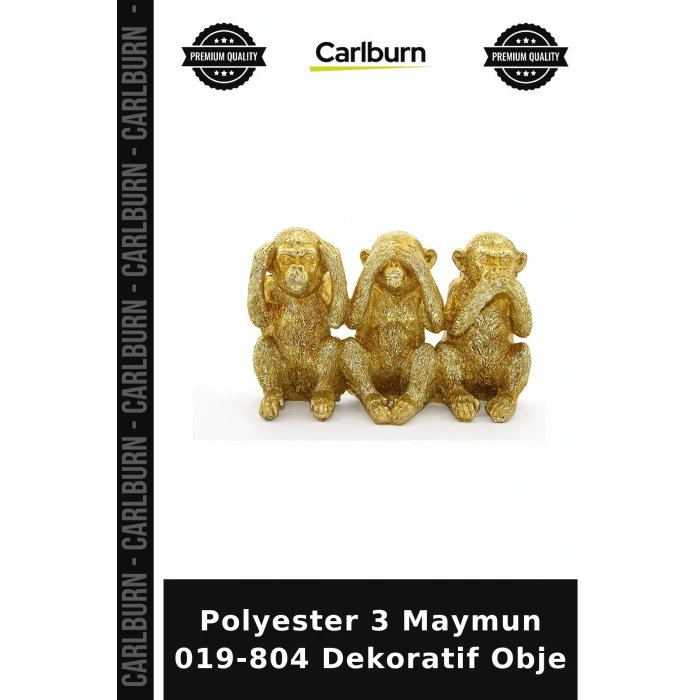 Özel Üretim Dekoratif Figür Salon Aksesuar Ev Hediyelik Obj Tasarım Polyester 3 Maymun 019-804