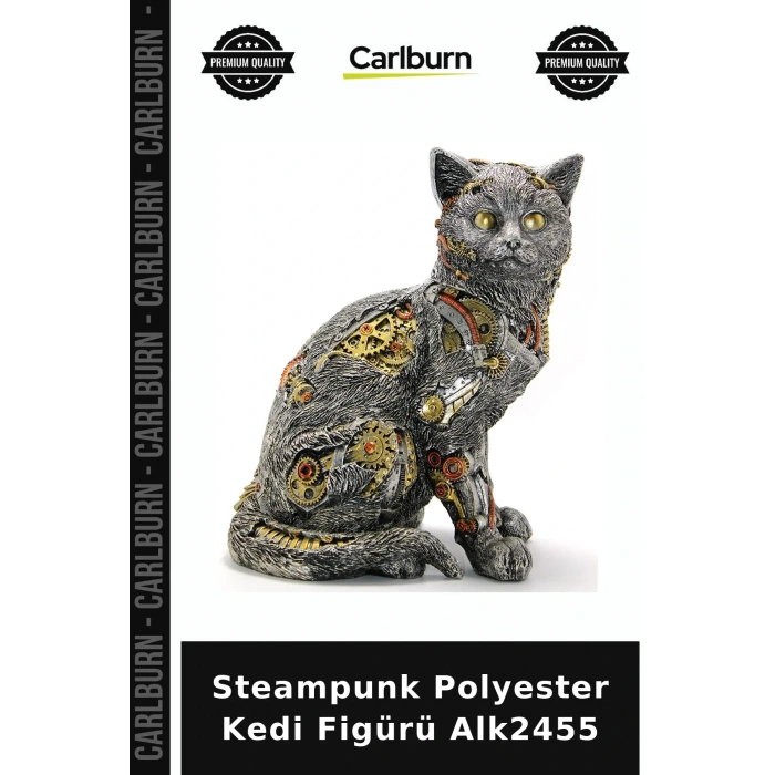 Özel Üretim Dekoratif Figür Steampunk Polyester Kedi Figürü Alk2455