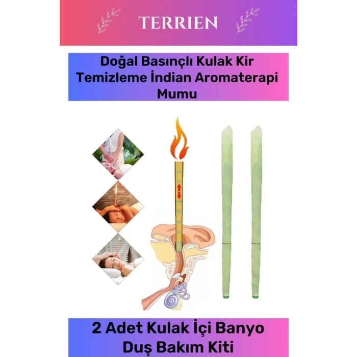 Özel Üretim Doğal Basınçlı Kulak Kir Temizleme İndian Aromaterapi Mumu - 2 Adet