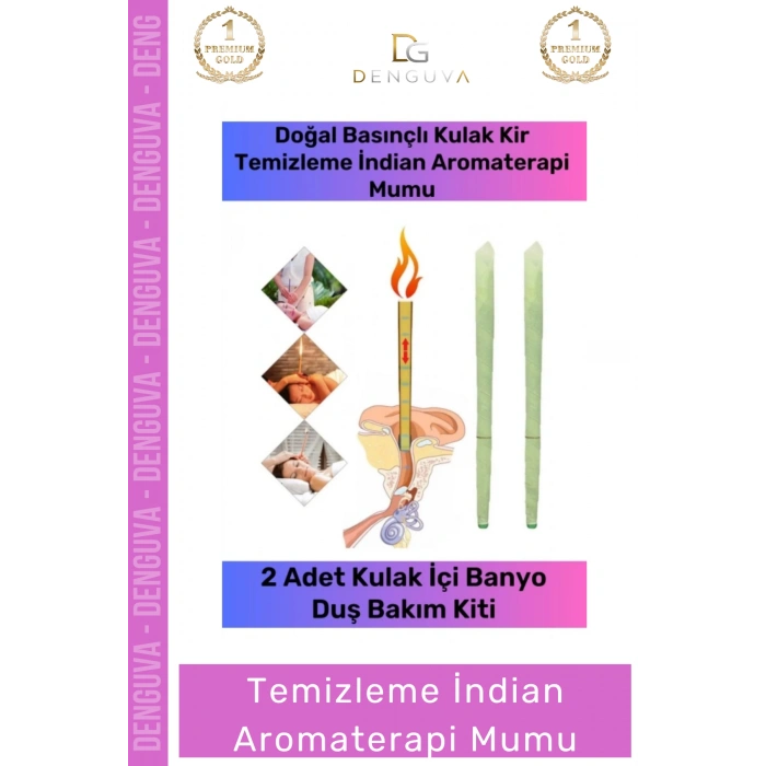 Özel Üretim Doğal Basınçlı Kulak Kir Temizleme İndian Aromaterapi Mumu - 2 Adet