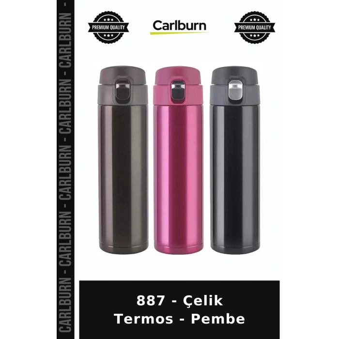 Özel Üretim Günlük Seyahat 887 - Çelik Termos - Pembe