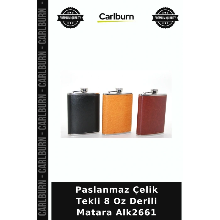 Özel Üretim Hediye Paslanmaz Çelik Tekli 8 Oz Derili Matara Alk2661