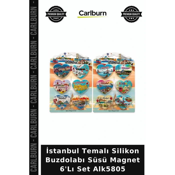 Özel Üretim Hediyelik Dekoratif İstanbul Temalı Silikon Buzdolapı Süsü Magnet 6Lı Set Alk5805