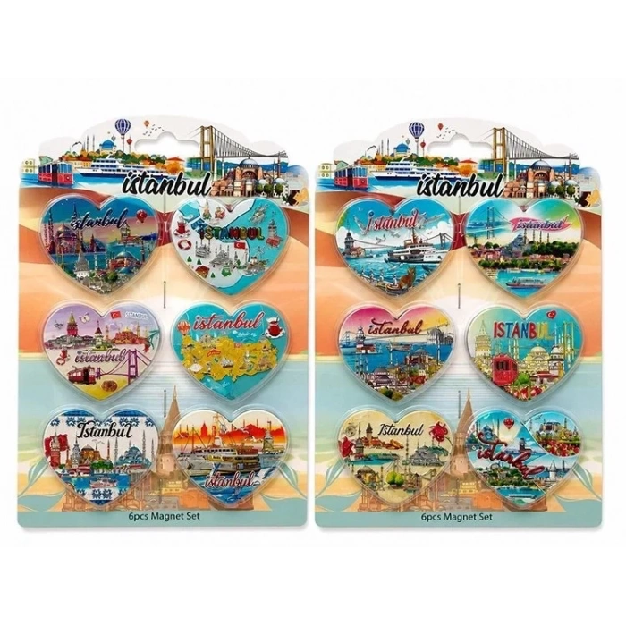 Özel Üretim Hediyelik Dekoratif İstanbul Temalı Silikon Buzdolapı Süsü Magnet 6Lı Set Alk5805