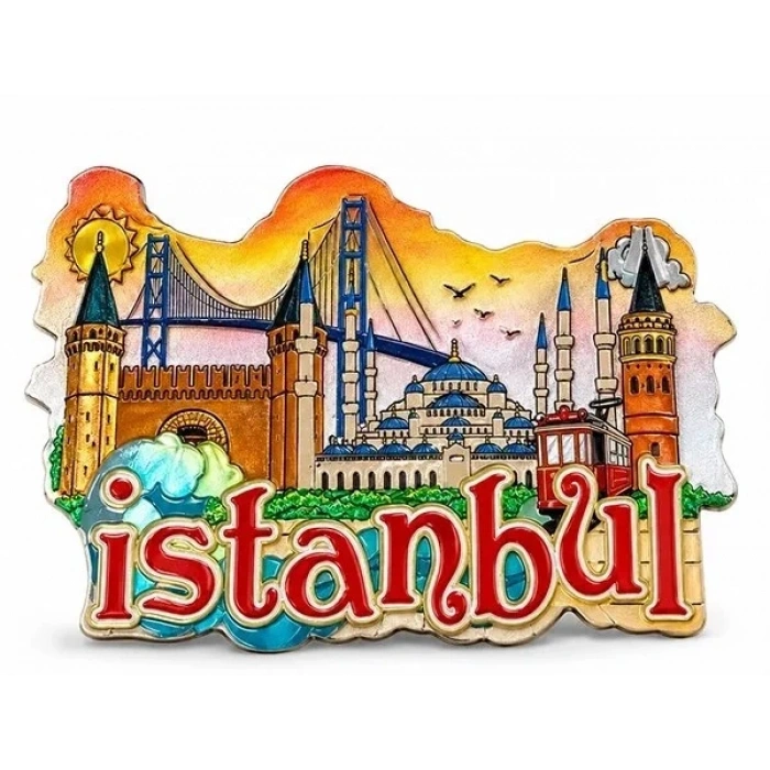 Özel Üretim Hediyelik Hatıra Dekoratif Mutfak İstanbul Temalı Silikon Buzdolapı Süsü Magnet Alk5941