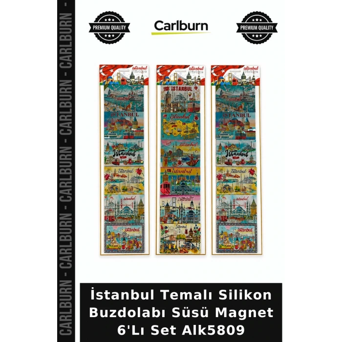 Özel Üretim Hediyelik Hatıra Mutfak İstanbul Temalı Silikon Buzdolapı Süsü Magnet 6Lı Set Alk5809