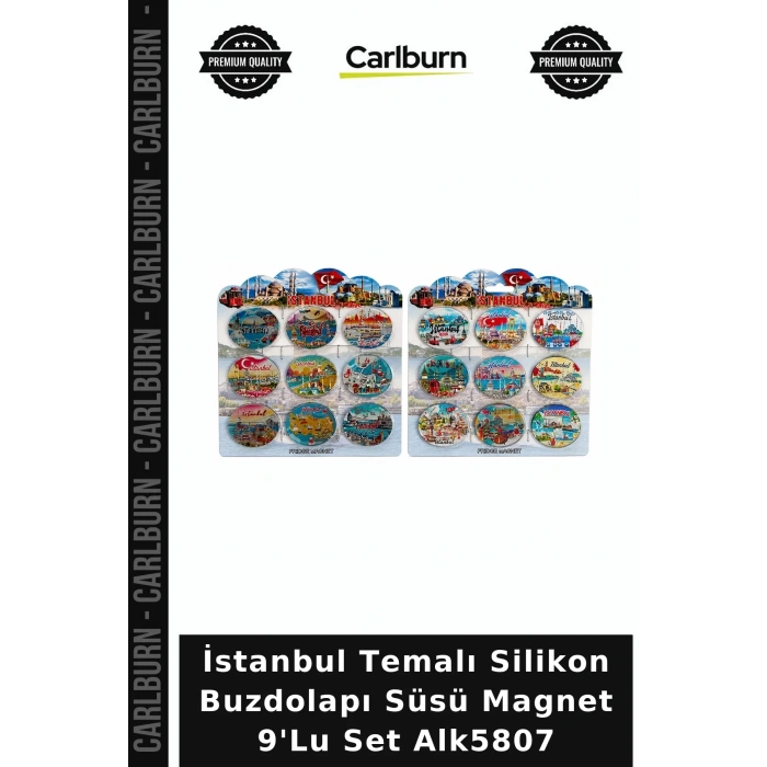 Özel Üretim Hediyelik Hatıra Mutfak İstanbul Temalı Silikon Buzdolapı Süsü Magnet 9Lu Set Alk5807