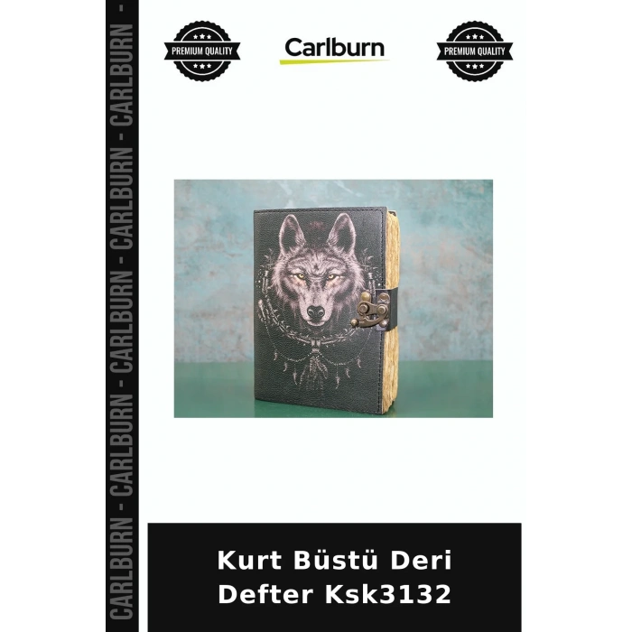 Özel Üretim Hediyelik Not Defteri Kişisel Koleksiyon Kurt Büstü Deri Defter Ksk3132