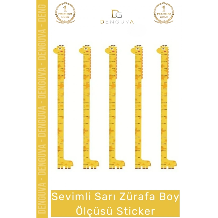 Özel Üretim İz Bırakmayan Çift Taraflı Bantlı Silinebilir Ev Sevimli Sarı Zürafa Boy Ölçüsü Sticker