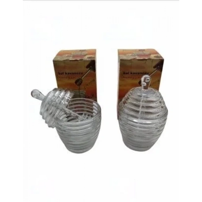 Özel Üretim Kahvaltı Sunum Mutfak Şık Bal Kavanozu - Şeffaf - Plastik