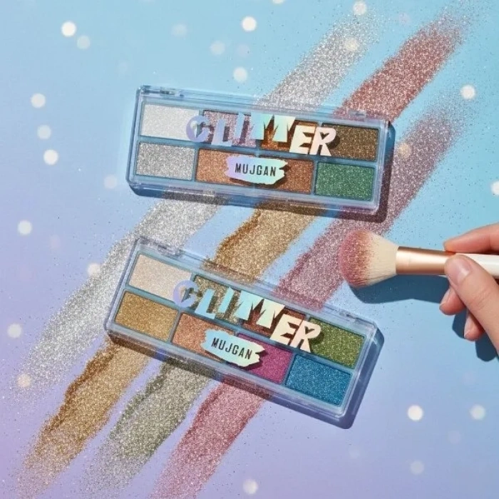 Özel Üretim Makyaj 8 Renk Yaz Glitter Far Paleti - 2li Set