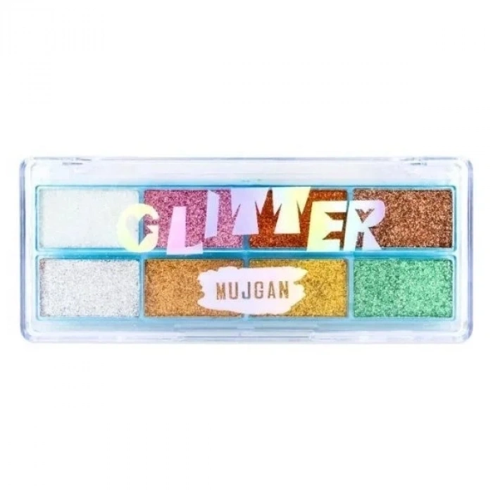Özel Üretim Makyaj 8 Renk Yaz Glitter Far Paleti - 2li Set