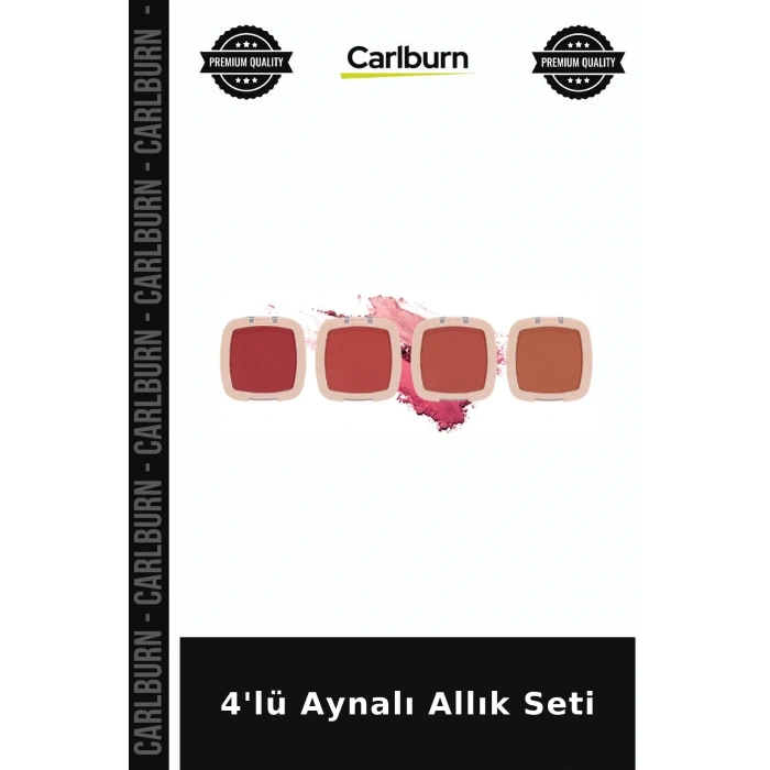 Özel Üretim Makyaj Kozmetik 4lü Aynalı Allık Seti