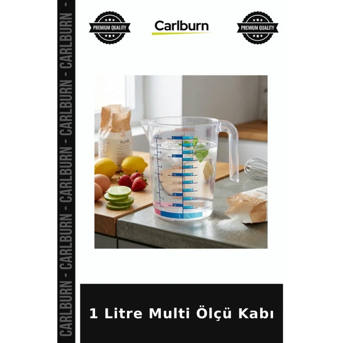 Özel Üretim Mutfak Pratik Şeffaf Fonksiyonel 1 Litre Multi Ölçü Kabı