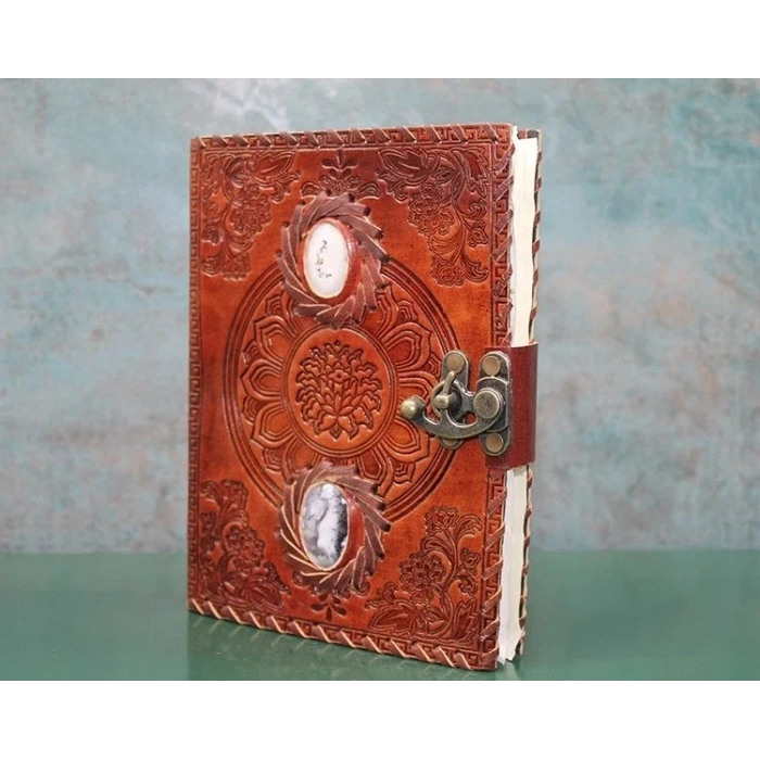 Özel Üretim Not Defteri Hediye Şık Taşlı Deri Defter Ksk3145