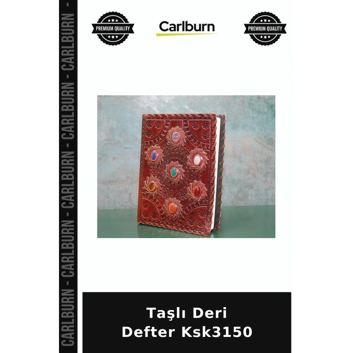 Özel Üretim Not Günlük Hediye Taşlı Deri Defter Ksk3150