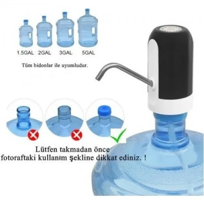 Özel Üretim Pratik Ev Ofis USB Şarjlı Damacana Su Pompası