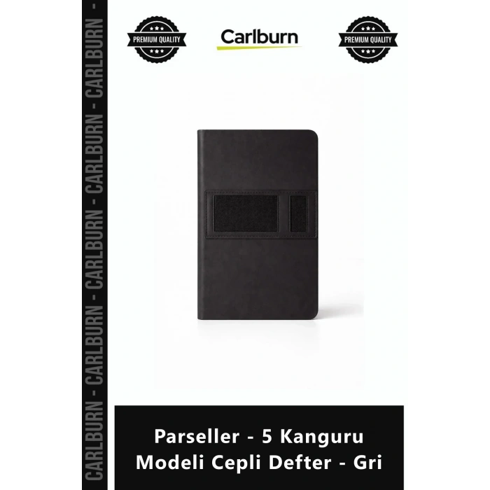 Özel Üretim Promosyon Logo Baskılı Kurumsal Şık Parseller 5 Kanguru Modeli Cepli Defter Gri