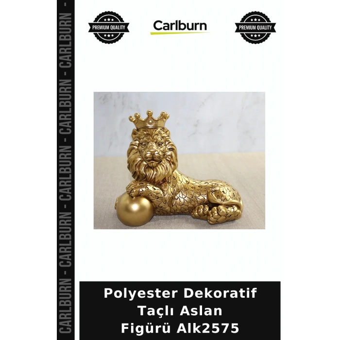 Özel Üretim Salon Aksesuar Figür Hediye Polyester Dekoratif Taçlı Aslan Figürü Alk2575