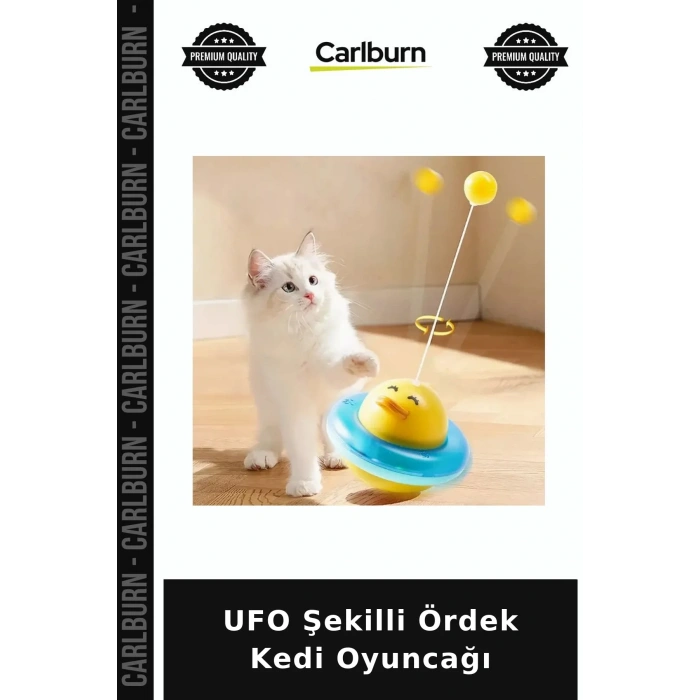 Özel Üretim Sevimli Eğlenceli Evcil Hayvan UFO Şekilli Ördek Kedi Oyuncağı