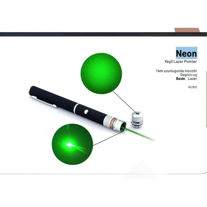 Özel Üretim Sunum Cihazı S - 03 Yeşil Lazer Pointer - Siyah