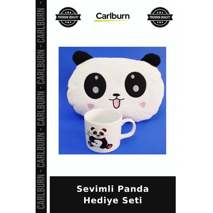 Özel Üretim Yastık Kupa Peluş Seramik Sevimli Panda Hediye Seti