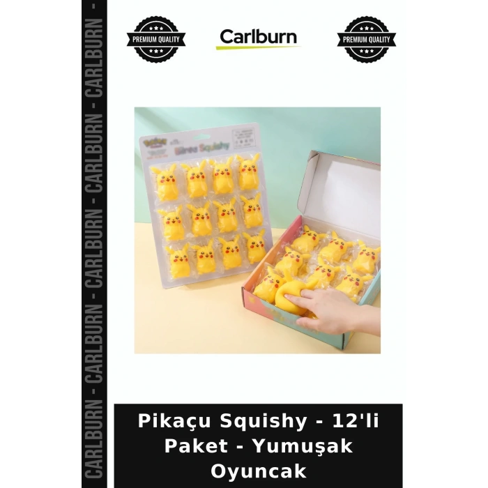 Pikaçu Squishy - 12li Paket - Yumuşak Oyuncak Sevimli Popüler Oyun