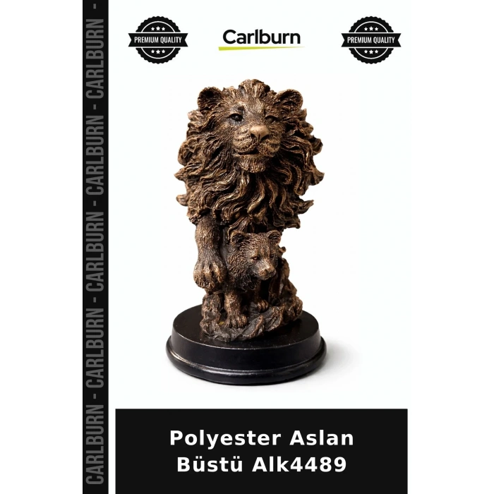 Polyester Aslan Büstü Salon Objesi Çalışma Masası Dekoratif Figürler