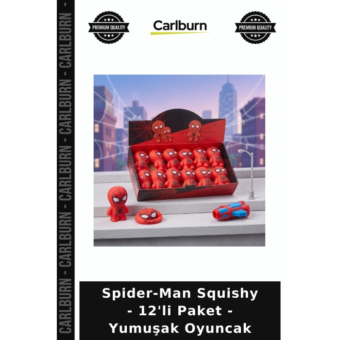 Spider-Man Squishy - 12li Paket - Yumuşak Oyuncak Neşeli Stres Popüler