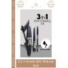 3ü 1 Arada Göz Makyajı Seti - Eyeliner, Maskara, Kalem (eM)