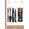 3ü 1 Arada Göz Makyajı Seti - Eyeliner, Maskara, Kalem (eM)