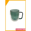 Çift Cidarlı Cam Kupa 450 ml Yeşil Isı Yalıtımlı