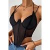 Özel Üretim Gece Seksi Günlük Zarif Şık Rahat Fantezi Balenli İnce Askılı Kadın Body