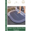 #BanyoPaspası Dayanıklı Nappa Deri Kaymaz Kauçuk Tabanlı Hızlı Kuruyan Gri Mavi Emici Banyo Duş Paspas