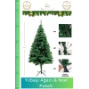#YılbaşıAğacı Yeni Lüks Şık Dekoratif Yapay Çam Ağacı Yeşil Sık Yapraklı Noel Paketi 150 Cm 220 Dal