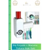 #MacunTutucu Otomatik Diş Macunu Sıkacağı Hijyenik Banyo Düzenleyici Pratik Vantuzlu 5 Adet Fırçalık Askı Seti