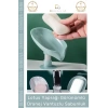 #Sabunluk Vantuzlu Silikon Banyo Mutfak Lavabo Kendi Kendine Boşaltan Su Tutmaz Giderli Katı Sabunluk - 1 Adet