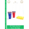 #OyunBardağı Renkli Büyük Boy Bira Kupası Karton Set Eğlenceli Aktivite Parti 12 Toplu Oyun Bardağı