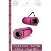 #YogaMatı Profesyonel Yoga Meditasyon Çift Taraflı Kaymaz Taşıma Askılı 10mm Minderi Pembe Siyah Mat