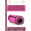 #YogaMatı Profesyonel Yoga Meditasyon Çift Taraflı Kaymaz Taşıma Askılı 10mm Minderi Pembe Siyah Mat