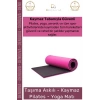 #YogaMatı Profesyonel Yoga Meditasyon Çift Taraflı Kaymaz Taşıma Askılı 10mm Minderi Pembe Siyah Mat