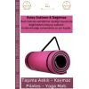 #YogaMatı Profesyonel Yoga Meditasyon Çift Taraflı Kaymaz Taşıma Askılı 10mm Minderi Pembe Siyah Mat