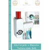 #FırçalıkSeti Otomatik Diş Macunu Sıkacağı Hijyenik Banyo Vantuzlu 5 Adet Fırçalık Askı Seti