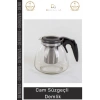 #Demlik Isıya Dayanıklı Borosilikat Şeffaf Modern Tasarım Pratik Cam Süzgeçli Demlik 1.1 Litre
