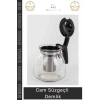 #Demlik Isıya Dayanıklı Borosilikat Şeffaf Modern Tasarım Pratik Cam Süzgeçli Demlik 1.1 Litre